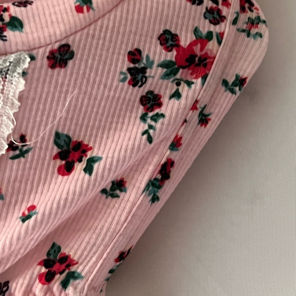 Cute Floral Pink Lace Corset - Picture 2 of 7